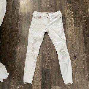 White ripped jeans